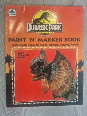 Jurassic Park Paint 'N' Marker Activity Book - Vibrant Orange Cover